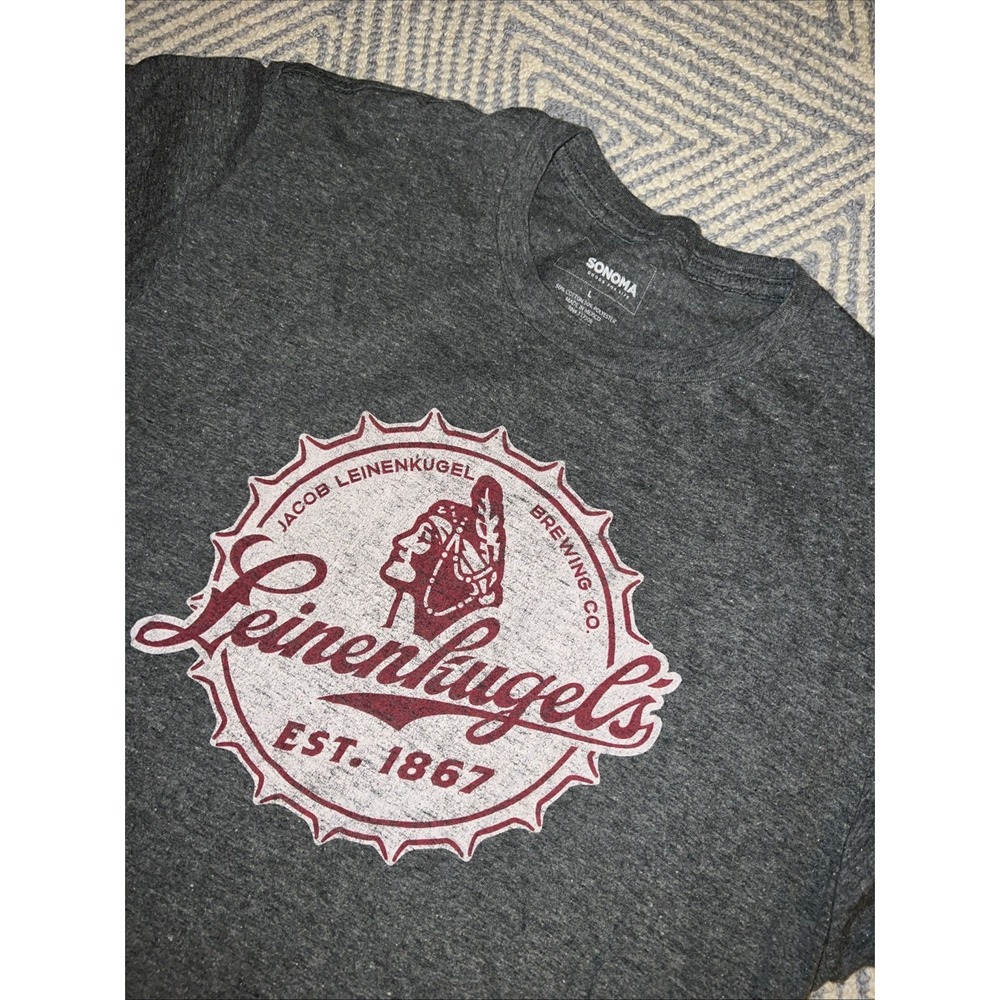 Leinenkugel's Beer‎ Bottlecap Graphic T-Shirt - Gray - Large